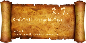 Kránitz Teodóra névjegykártya